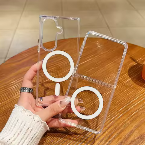 For Magsafe Magnetic Clear Case For Samsung Galaxy Z Fold 7 6 5 4 3 Z Flip7 4 3 Z Flip6 flip5 Z Flip