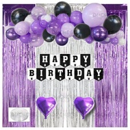 BTS KPop Birthday Party Decors Banner Purple Balloons Decorations / BTS Cake Toppers