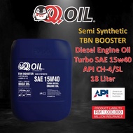QQ OIL - SAE15w40 API CH-4/SL 18L TBN BOOSTER Semi Synthetic Diesel Turbo Engine Oil SAE-15w40 Minyak Enjin - 18Liter