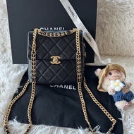 【配件：包裝盒 防塵袋 💕】 Chanel 22p Ado 雙肩包 書包 背包鏈條背包 書包