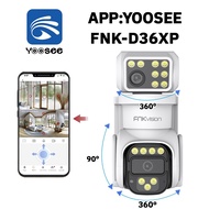 FNKvision YOOSEE กล้องวงจรปิดเลนส์คู่ Full HD 12MP กล้องกันน้ำ กันน้ำ IP67 กล้องหมุนได้355อง ได้ภาพ