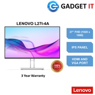 LENOVO L27I-4A (67BEKAC1MY) 27" FHD IPS MONITOR 6MS 100Hz MONITOR (1920x1080) BUILT IN SPEAKER MONIT