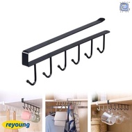REYOUNG Mug Hooks Under Cabinet, 6 Hook Multifunction Cups Holder,  Hanging Space Saving Adjustable 