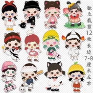 Zoraa Cute Girl Ins Diary Stickers: A/B (12pcs, 7-8cm), C (25pcs, 5-6cm), Waterproof for Laptops, Fr