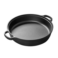 Hot Sale! Old-fashioned Cast Iron Pot Thickened Double Ear Pan Uncoated Raw Iron Pot Non-stick Pan / Thick Cast Iron Pan Non-Coated Non-Stick Binaural a Cast Iron Pan Household Pancakes Frying Pan Induction Cooker Applicable to Gas Stove