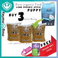 Buy3 Aozi Lamb Organic Apple Puppy Dog Organic Food for all Breeds 1kg - mog and marley