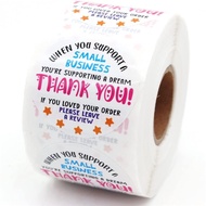 Round Thank You Label Sticker Please Leave A Review Sticker Diameter 3.8 cm
