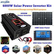 JOYUHON Solar system 6000W Power inverter dc12v to ac220v 18W solar panel 30A solar controller for h