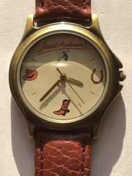 Stuart Anderson’s 斯圖爾特.安德森 Black Angus Steakhouse 黑安格斯牛排館 Limited Edition watches 限量版古銅色圓形杏色錶面啡色皮帶手錶