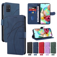Luxury Casing For Samsung Galaxy A02S A03S A71 A51 A41 A31 A21 A21S A20S A10S Curved Line Leather Flip Case Wallet Card Holder Cover