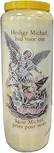 San Michele Novena Prayer Candle in Glass 18 x 7 cm 100% Vegetable Burning Time 9 Days - 216 Hours