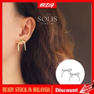 Knot Tie-bow Stud Earrings Silver 18K Gold Plated • 316L Stainless Titanium Steel Fashion Post Stick