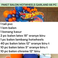 Paket Balon HOTWHEELS 66 PC / Dekorasi Ulang Tahun Hotwheels