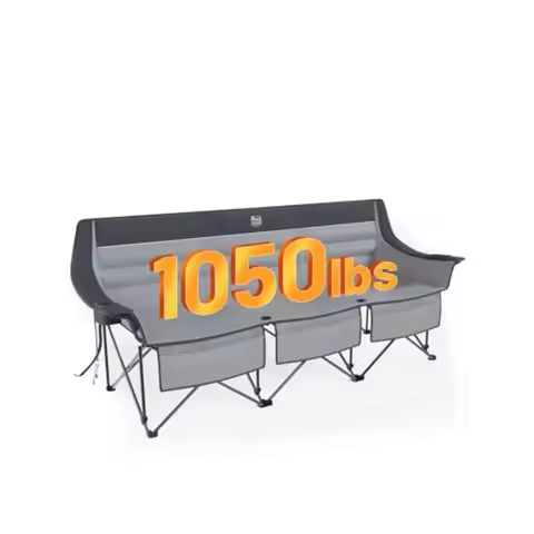 3 Person Camping Chair Supports to 1050lbs Portable Camp Couch Padded Camping Chairs Outdoor Oversiz
