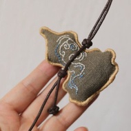 壹染指原創 | 棉麻 全手縫 云紋繡 雙色 葫蘆掛飾 | 一物一圖