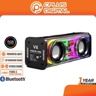 BYZ V08 10W Transparent Mech Bluetooth Speaker w RGB Breathing Light , 360° TWS Stereo Surround ,Pow