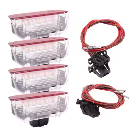 A82U-4Pcs Car LED Door Warning Light Welcome Projector For Golf 6 7 Jetta MK5 MK6 Passat B6 B7 CC TI