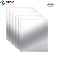 SUYO 10pcs Mirror Stickers Bedroom Self-adhesive Bathroom Wall Tile Stickers