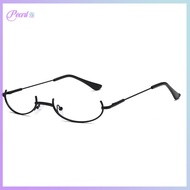 ITHT&gt; Vintage Glasses Metal Frame Half Without Lens Girls Chic Cosplay Party Decoration Lensless Metal Half Frame Glasses With Chain new