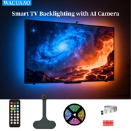 [WACUAAO] Smart TV Backlight with AI Camera | Auto Sync to Screen & Music | Remote Control | for 40-