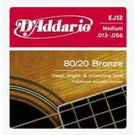 D'Addario EJ12 80/20 Bronze 013-056 Med Acoustic Guitar String