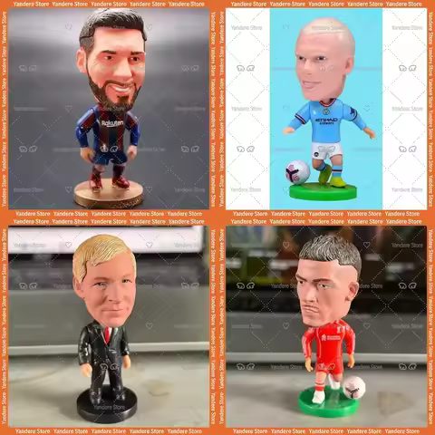 Football Messi and Cristiano Ronaldo Figurine Action Figures for Real Madrid Manchester City Bayern 