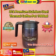 PDM Premium 316 Stainless Steel Coffee Pot Thermal Vacuum Flask 1L/1000ml
