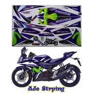 STIKER STRIPING LIS BODY VARIASI MOTOR YAMAHA R15 V2 MOVISTAR BIRU SEMI FULL BODY