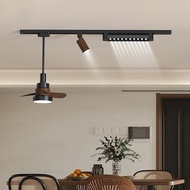 Restaurant Fan Light Vintage Style High-End Design Ceiling Fan Light American Retro Track Dining Tab