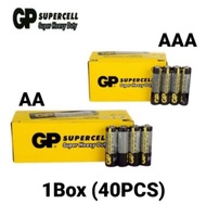 40pcs Original GP Supercell Super Heavy Duty AA/AAA Battery GP AA/AAA Size Batteries(1 Box – 40 Pcs)