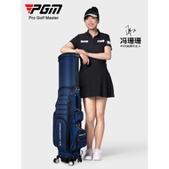 Golf Bag for Men and Women, Hard Shell Airline Checked Bag, Expandable Golf Bag with Brake, Four-Whe