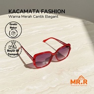 MERAH Trendy Sunglasses for and Vacation Premium Red Gradient Glasses Fashion Sunglasses Red Frame S