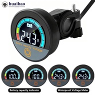 HUAIHAO DC 8-100V Car Motorcycle Digital Voltmeter Waterproof 2-Wire Voltage Tester for 12V 24V 36V 