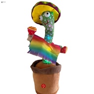 Electric Dancing Cactus Talking Toy Wriggle Singing Mimicking Cactus