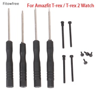 Fitow 1Set For Huami Amazfit T-rex/ T-rex 2 Watch Connector Screw Rod Adapter PIN Accessories Stainless Steel Strap Raw Ear Bars Screwdriver Tool FE