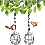 2 bola pemakan burung, tempat letak burung berbentuk bola logam, stesen makan burung liar yang boleh