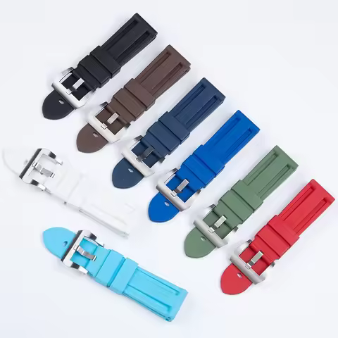 22mm 24mm Fluororubber FKM Rubber Watch Band For Panerai Strap Accessories For PAM111/441 Watchbands