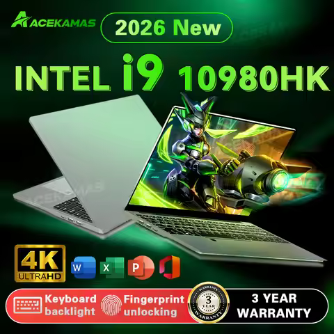 15.6' Ultra Thin Laptop Intel Core I9-10980HK Windows 11 Pro 16GB RAM 1TB 2TB SSD Fingerprint UnLock