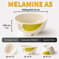 Melamine A5) Bowl with Bamboo Leaf Pattern for Hotel Restaurant 3300-11