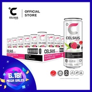 Celsius Healthy Energy Drink Raspberry Acai Green Tea Carton 325ML x 24 Cans (Keto) (Low Carbs)