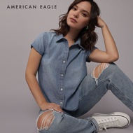 American Eagle Short-Sleeve Button-Up Shirt เสื้อเชิ้ต ผู้หญิง แขนสั้น (EWSB 035-5711-936)