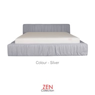 ZEN Collection เตียงนอน ฐานเตียง+หัวเตียง โครงไม้เต็ง 6 ฟุต 5 ฟุต 3.6 ฟุต (ไม่รวมที่นอน) PAUL-Fabric