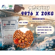 9976 [20 KG] PELLET MAKANAN IKAN TIMBUL | MAKANAN IKAN STARFEED PROTEIN TINGGI | SIAKAP KERAPU