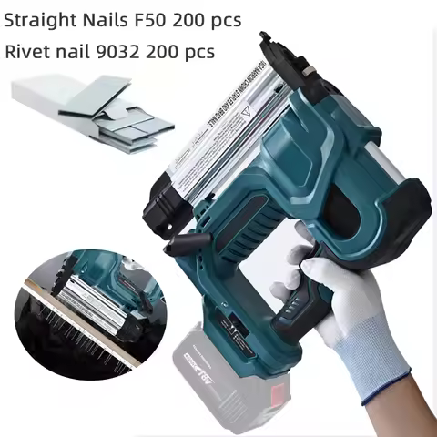Brad Nailer Electric, 2-in-1 18G Nail Gun & Staple Gun for Woodworking, Flooring, Roofing and Uphols