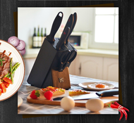 Germany Zwilling Hong Luck Series Red Dot Stainless Steel Knife Set of 7