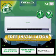 EVEREST 1.5HP Inverter Split Type Aircon | with Remote Control | Includes Free 10ft. Installation | 