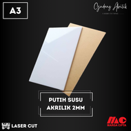 Akrilik Putih Susu A3 2mm