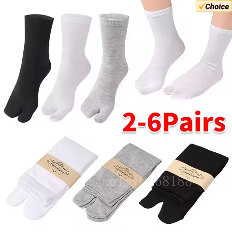 2-6PCS Women/Men Unisex Sandal Flip Flop Split Two Toes Sock Japanese Kimono Two Finger Socks Deodor