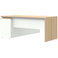 โต๊ะทำงานL-shape ดาร์กโอ๊ค ขาว เฟอร์ราเดค EX1818R