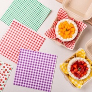 F&E 100Pcs Greaseproof Paper Liners Sandwich Wrapping Paper 7 Colors Wax Paper Sheets For BBQ Picnic